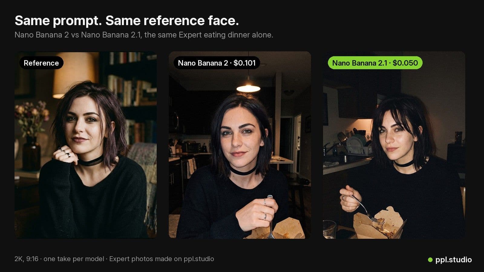 One Expert's reference photo next to the same scene from Nano Banana 2 and Nano Banana 2.1