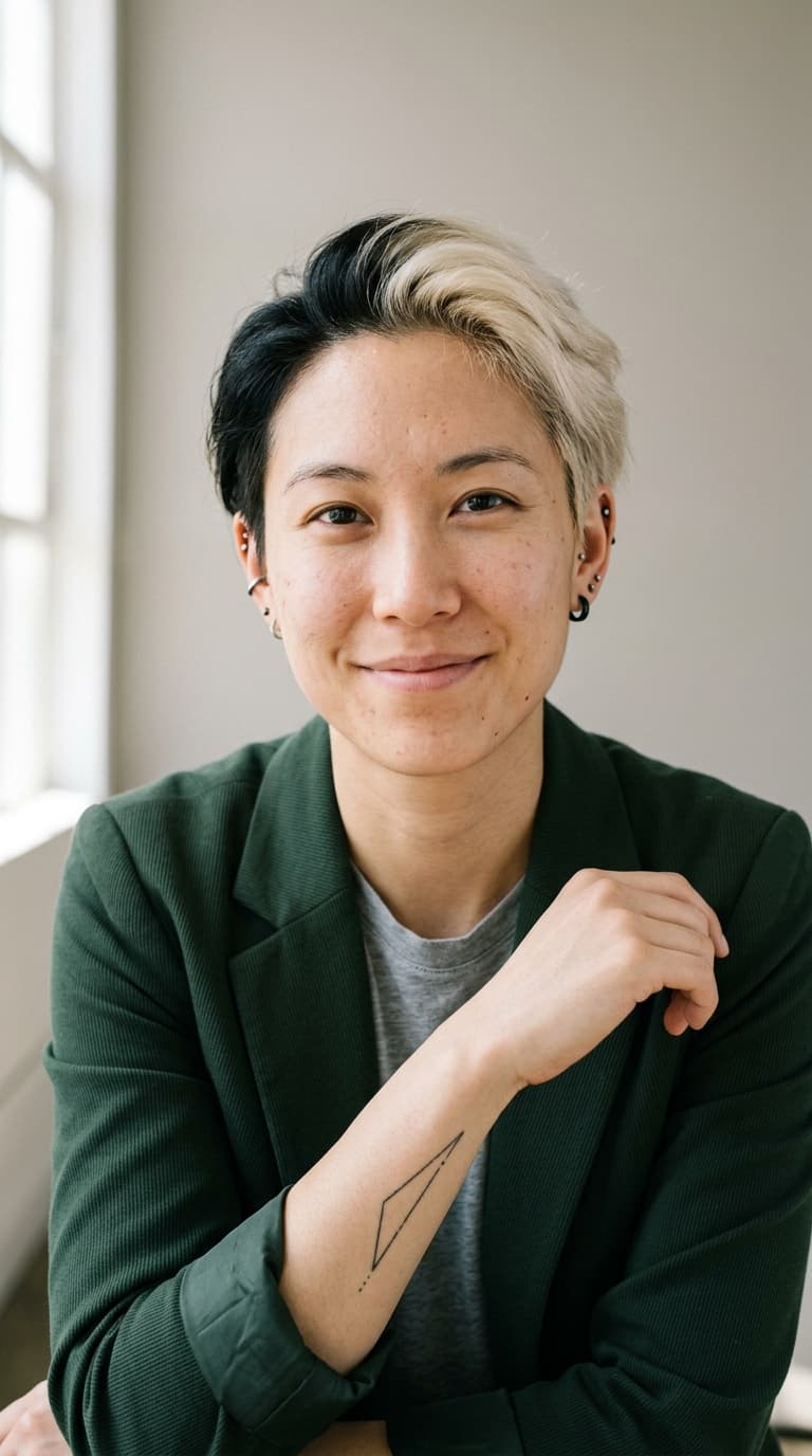 Passport-style portrait of Kai Tanaka, AI UGC creator