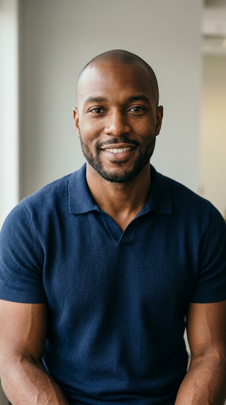 Passport-style portrait of Darius Jackson, AI UGC creator