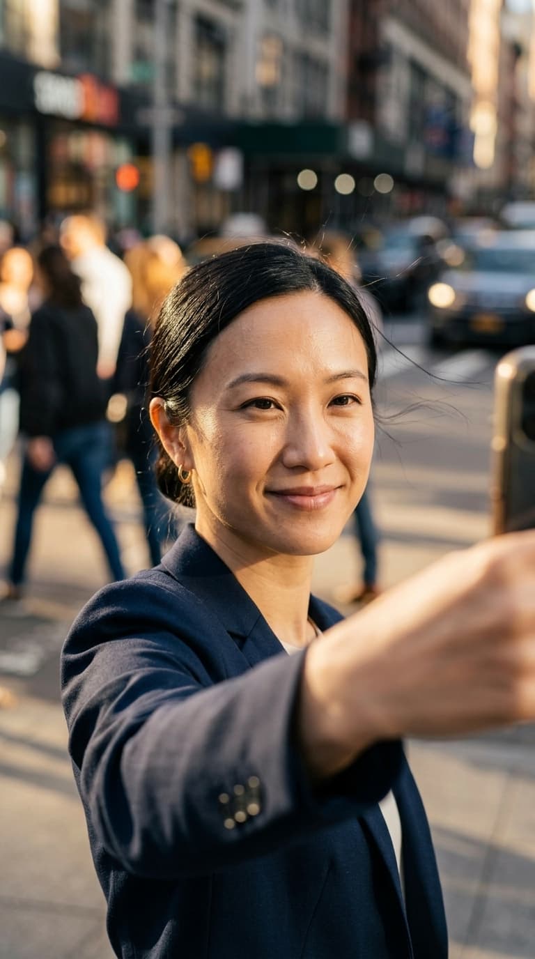 Wei Zhang, golden hour selfie style