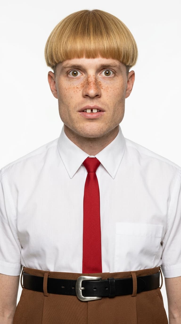 Passport-style portrait of Bartholomew 'Barty' Pantz, AI UGC creator